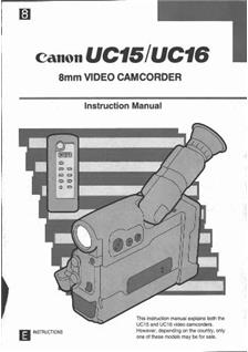 Canon UC 15 manual. Camera Instructions.